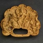 1,500-year-old gold buckles depicting ruler ‘majestically sitting on a throne’ discovered in Kazakhstan.